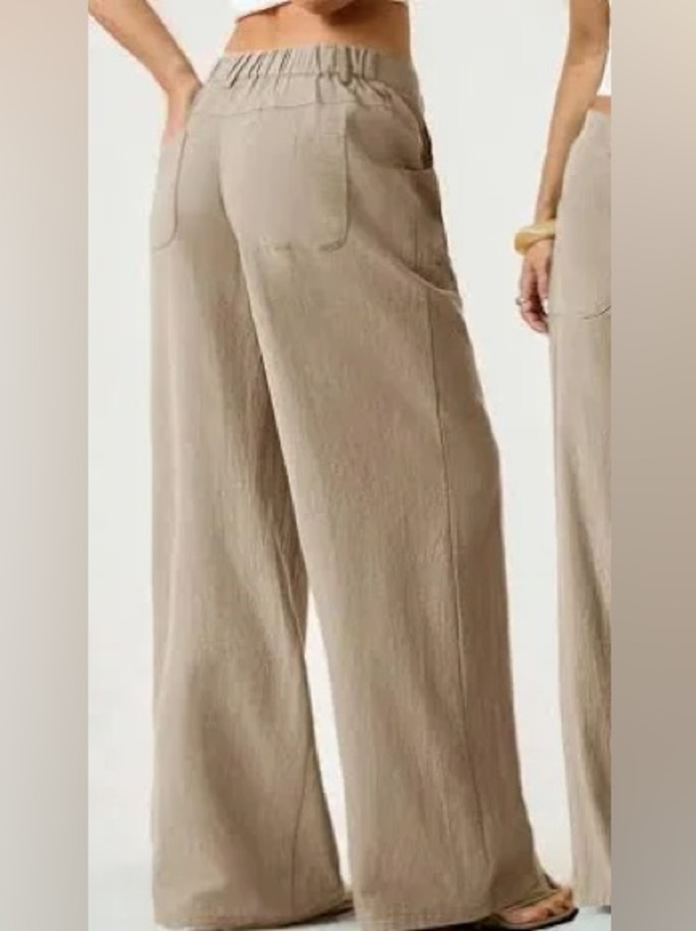 Ella Moss Wide-Leg Utility Pants in Taupe